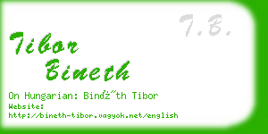 tibor bineth business card